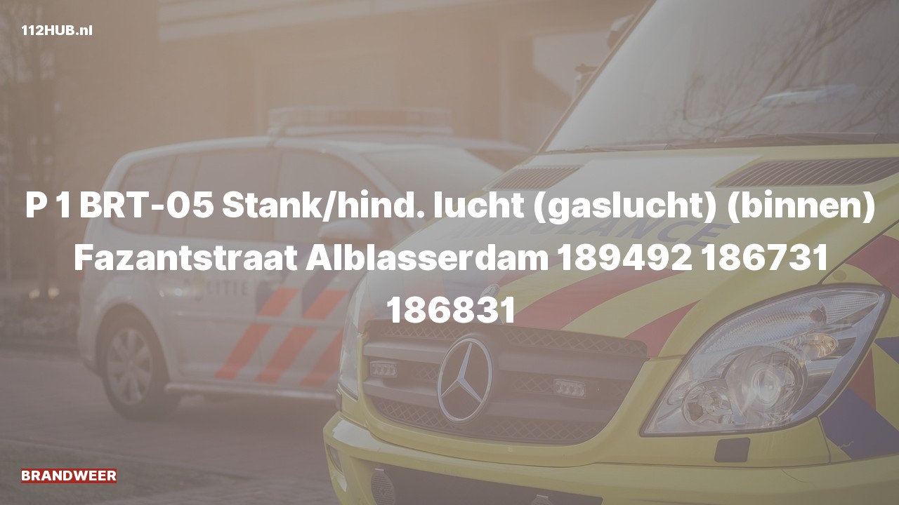 Deelafbeelding voor De brandweer is met spoed uitgerukt voor gaslucht binnen naar de Fazantstraat in Alblasserdam