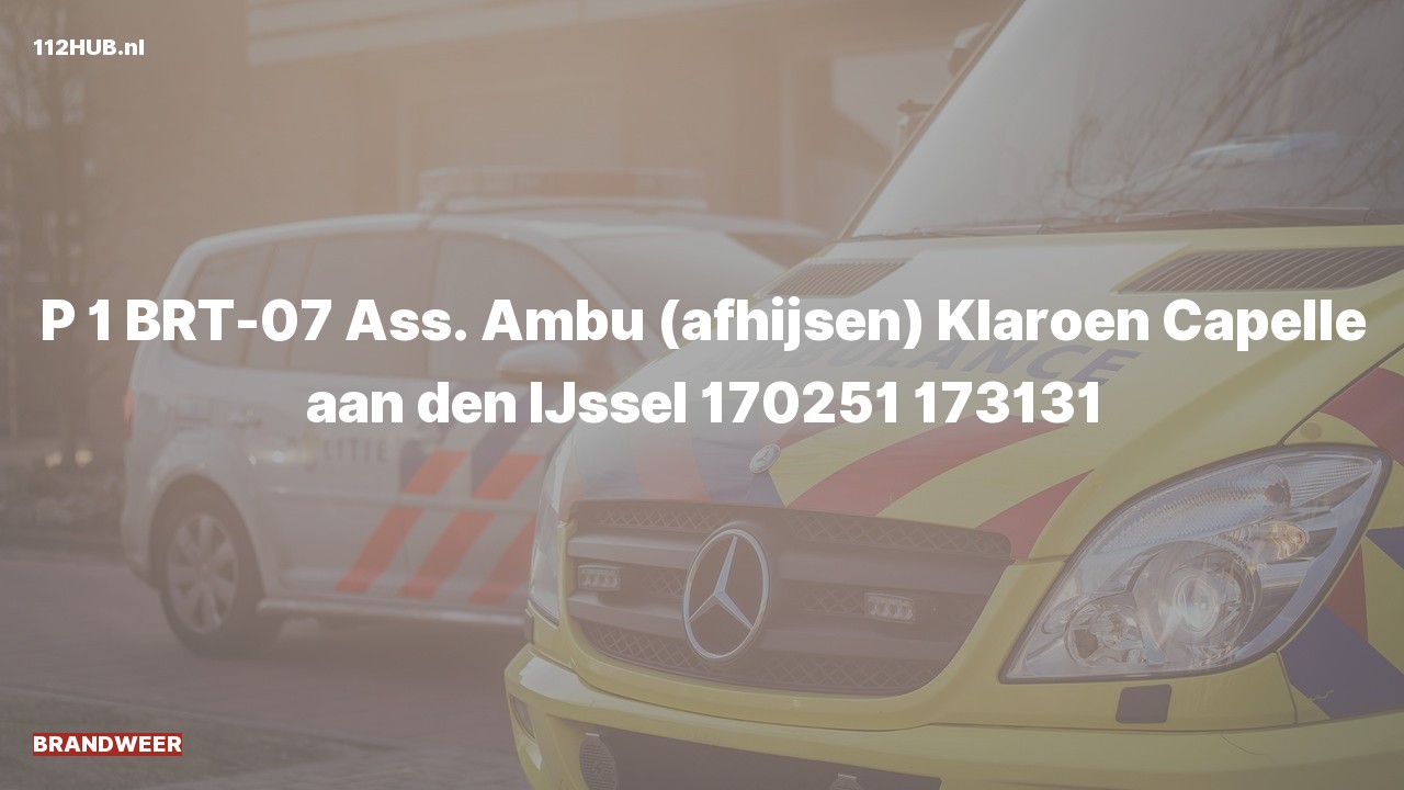 Deelafbeelding voor Brandweer met spoed voor afhijsen naar de Klaroen in Capelle aan den IJssel.