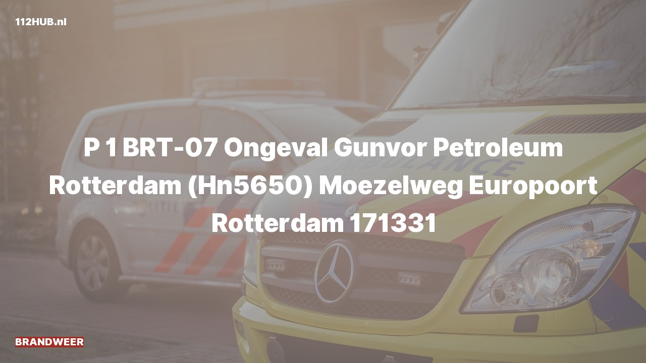 Deelafbeelding voor Brandweer met spoed naar de Moezelweg in Europoort Rotterdam.