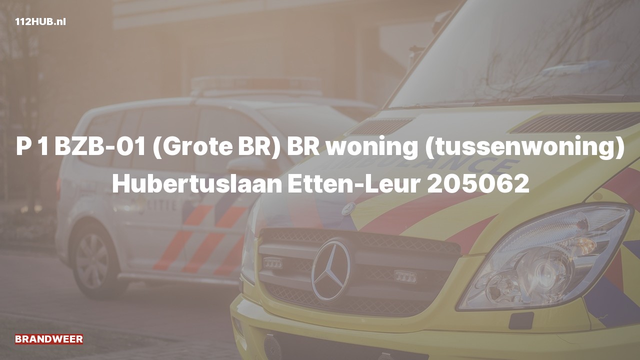 Deelafbeelding voor Brandweer met spoed voor brand in woning naar de Hubertuslaan in Etten-Leur.