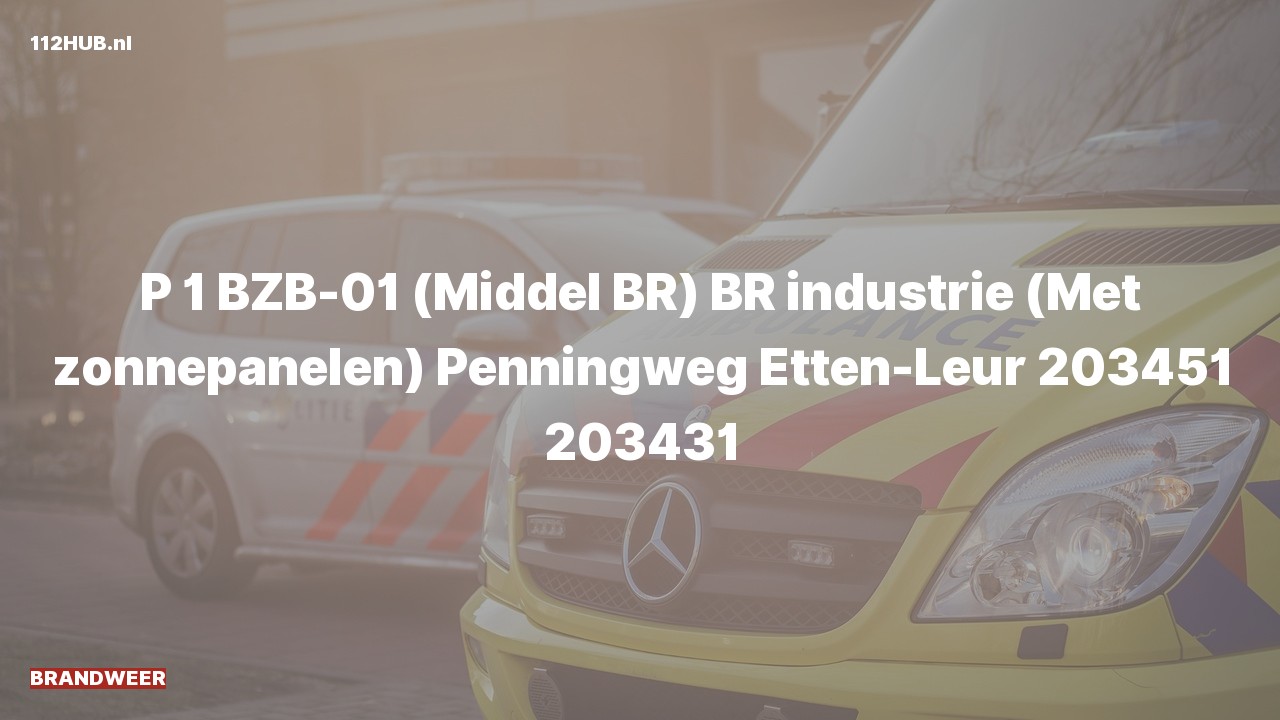 Deelafbeelding voor Brandweer met spoed naar de Penningweg in Etten-Leur.