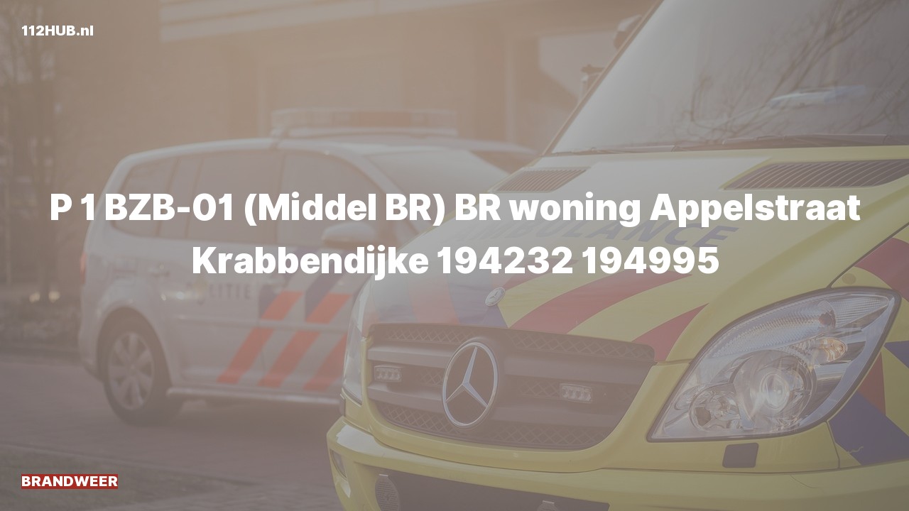 Deelafbeelding voor De brandweer is met spoed uitgerukt voor een woningbrand naar de Appelstraat in Krabbendijke