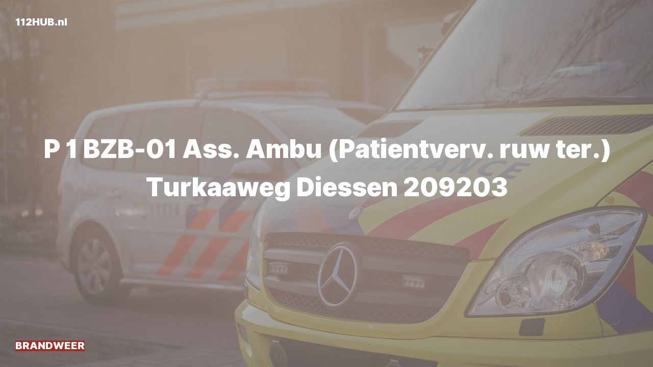 Deelafbeelding voor P2000-melding voor ambulance-assistentie.