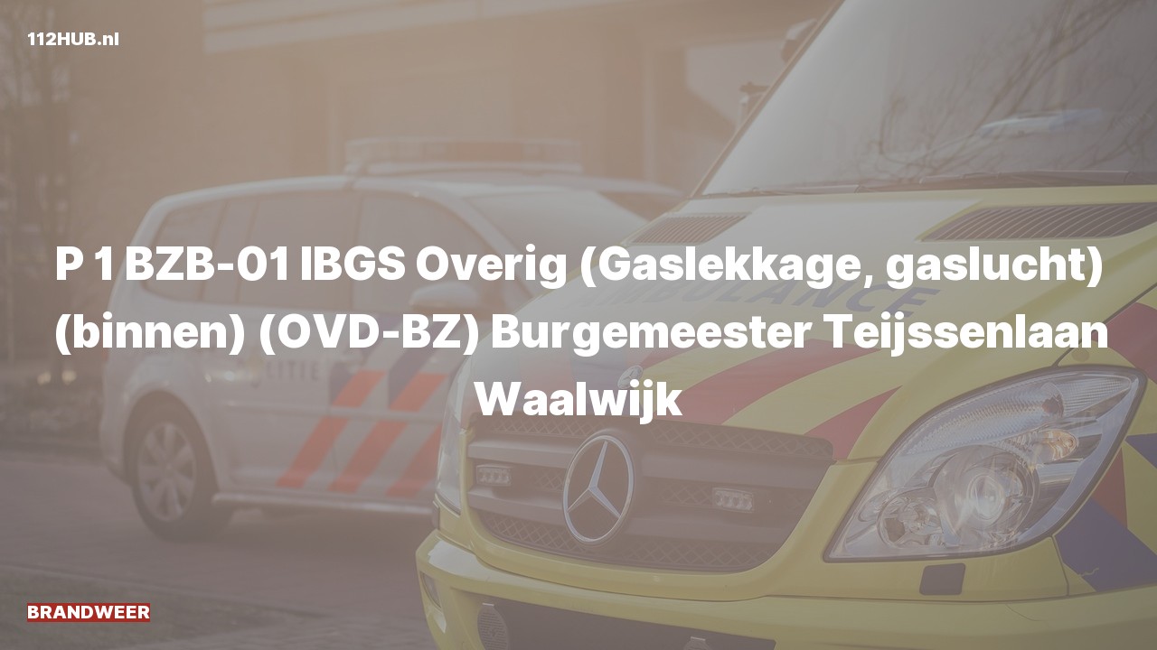 Deelafbeelding voor Brandweer met spoed voor stank of gaslucht naar de Burgemeester Teijssenlaan in Waalwijk.