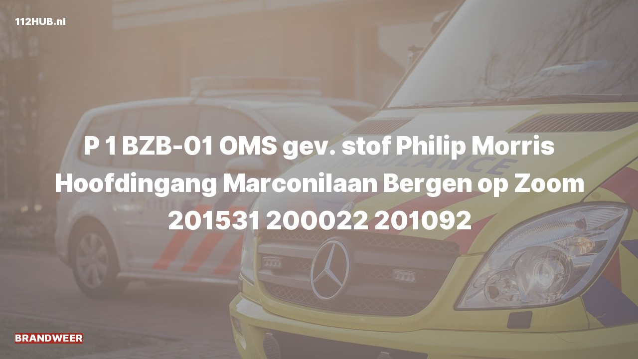Deelafbeelding voor De brandweer is met spoed uitgerukt naar de Marconilaan in Bergen op Zoom