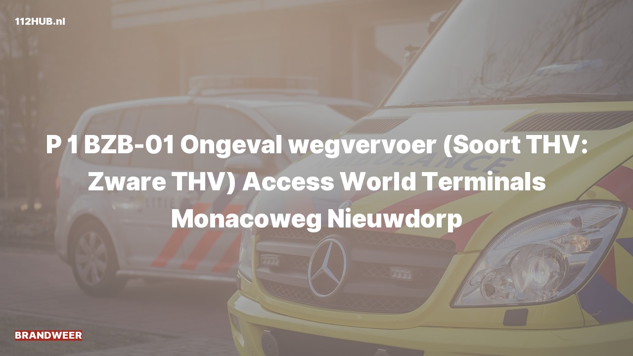 Deelafbeelding voor Brandweer met spoed voor verkeersongeval naar de Monacoweg in Nieuwdorp.