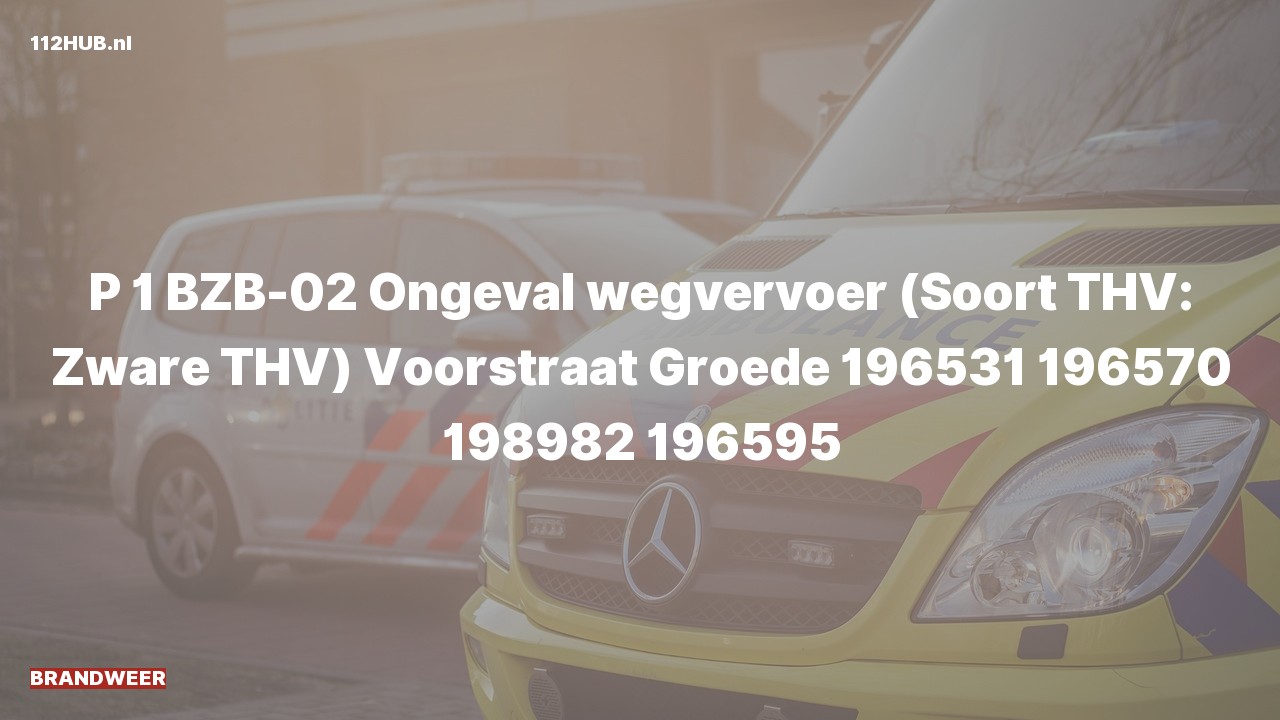 Deelafbeelding voor De brandweer is met spoed uitgerukt voor een verkeersongeval naar de Voorstraat in Groede