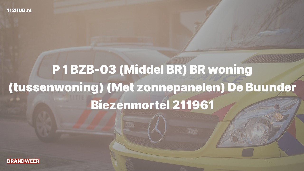 Deelafbeelding voor Brandweer met spoed voor brand in woning naar de De Buunder in Biezenmortel.