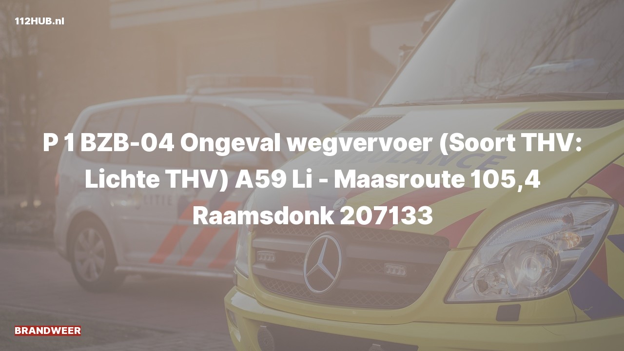 Deelafbeelding voor P2000-melding voor verkeersongeval.