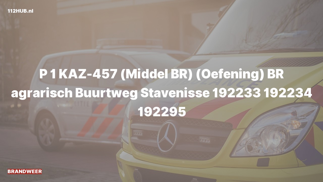 Deelafbeelding voor P2000-melding oefening.