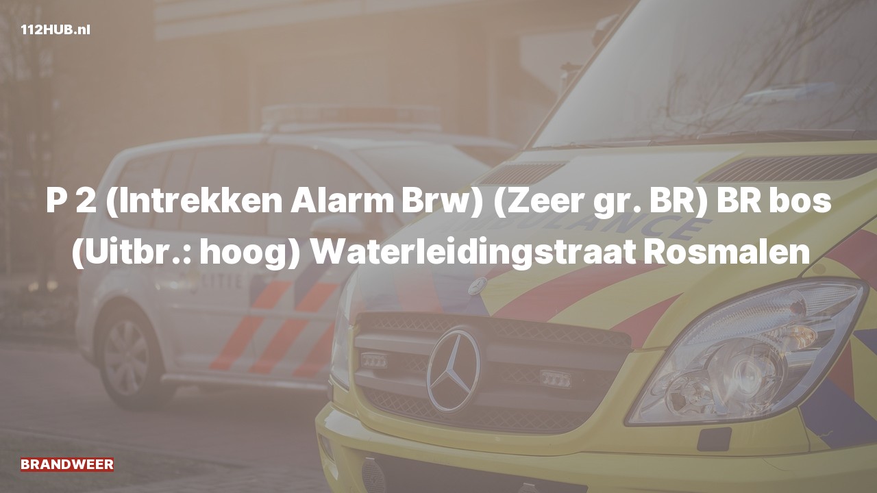 Deelafbeelding voor Brandweer trekt gepaste spoed-alarm in. Was: (Zeer gr. BR) BR bos (Uitbr.: hoog) Waterleidingstraat Rosmalen.