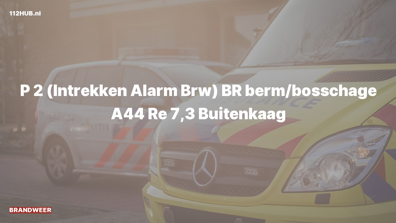 Deelafbeelding voor Brandweer trekt gepaste spoed-alarm in. Was: BR berm/bosschage A44 Re 7,3 Buitenkaag