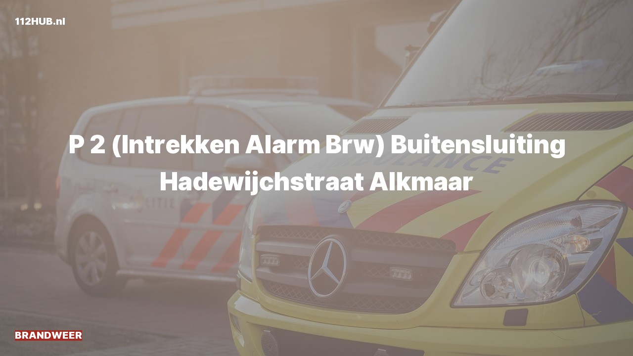 Deelafbeelding voor Brandweer trekt gepaste spoed-alarm in. Was: Buitensluiting Hadewijchstraat Alkmaar.
