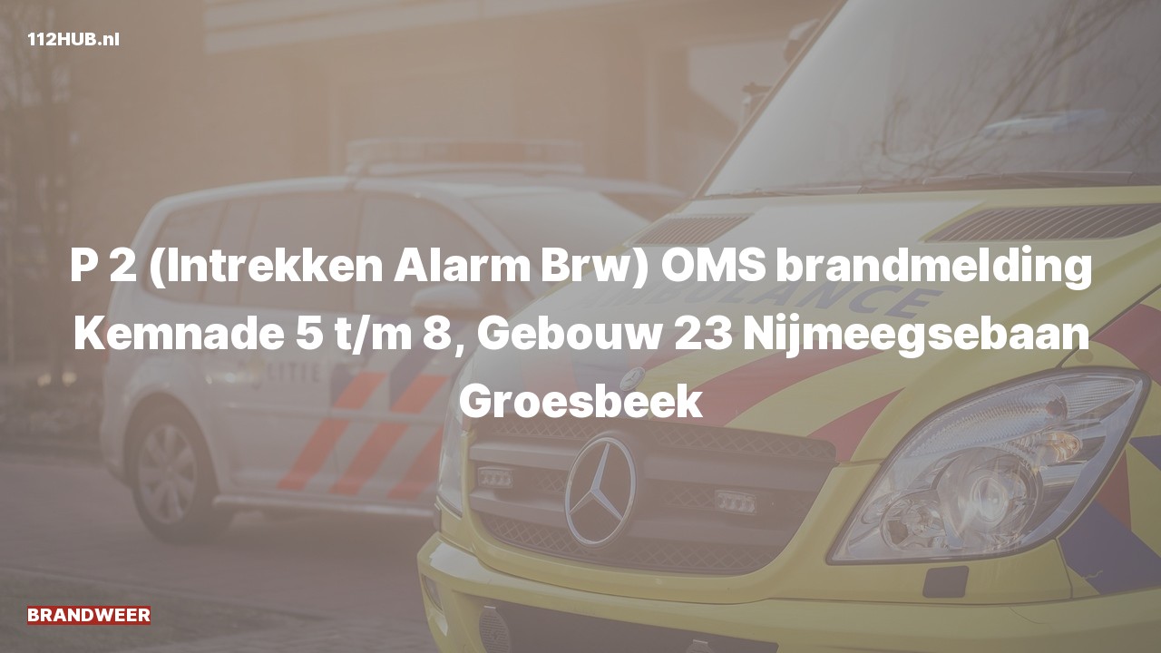 Deelafbeelding voor Brandweer trekt gepaste spoed-alarm in. Was: OMS brandmelding Kemnade 5 t/m 8, Gebouw 23 Nijmeegsebaan Groesbeek.