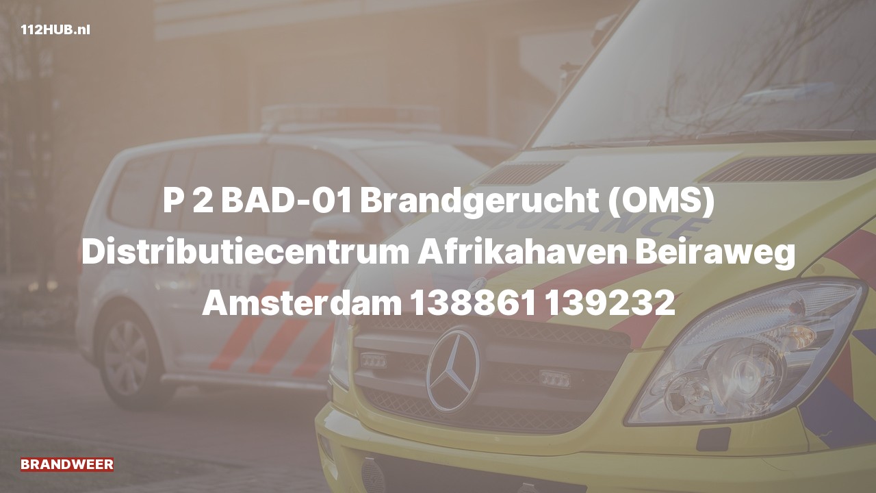 Deelafbeelding voor Brandweer met gepaste spoed voor brandgerucht naar de Beiraweg in Amsterdam.