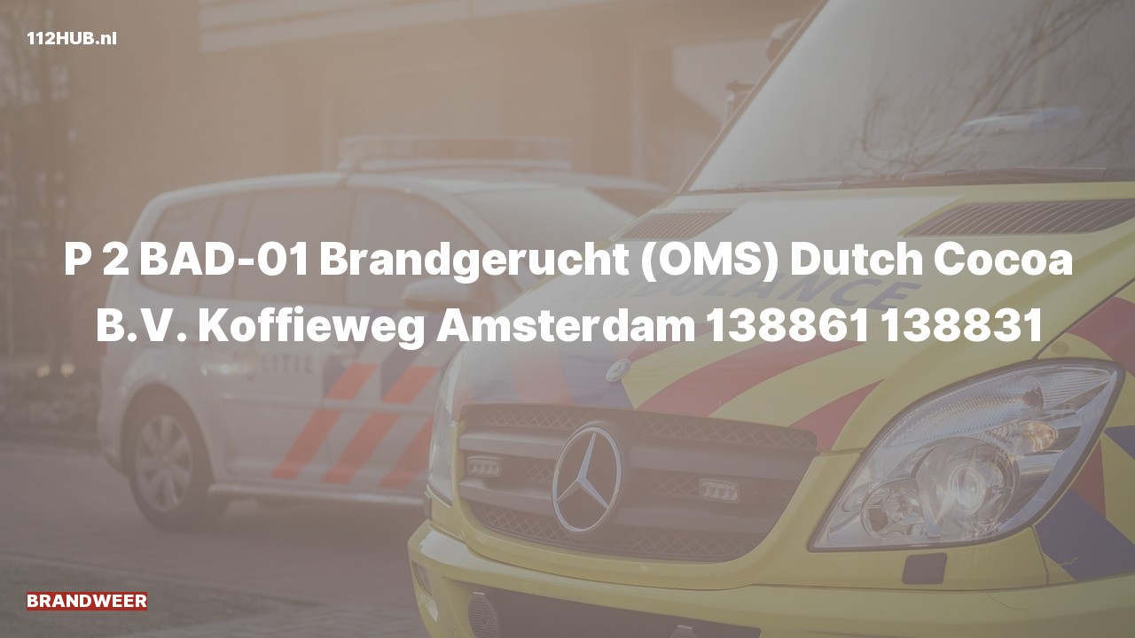 Deelafbeelding voor Brandweer met gepaste spoed voor brandgerucht naar de Koffieweg in Amsterdam.