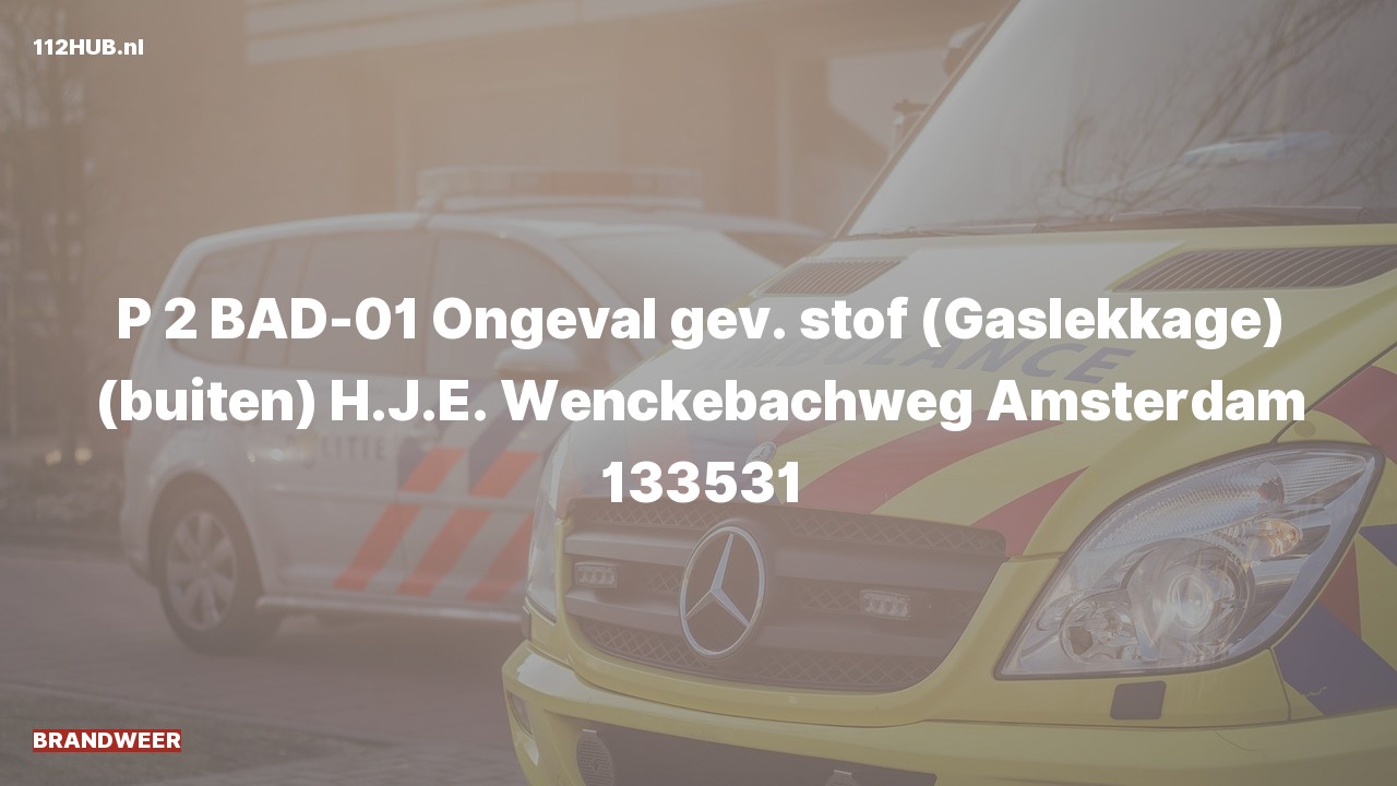Deelafbeelding voor Brandweer met gepaste spoed naar de H.J.E. Wenckebachweg in Amsterdam.