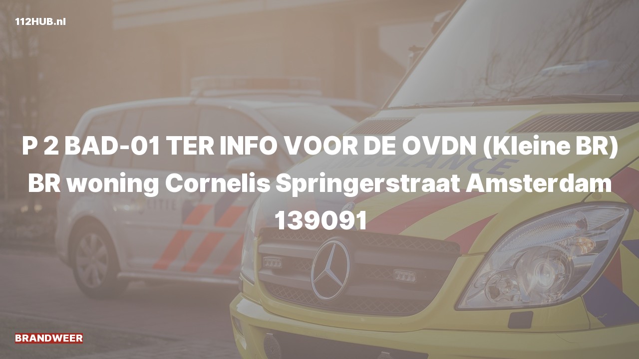 Deelafbeelding voor De brandweer is met gepaste spoed uitgerukt voor een woningbrand naar de Cornelis Springerstraat in Amsterdam