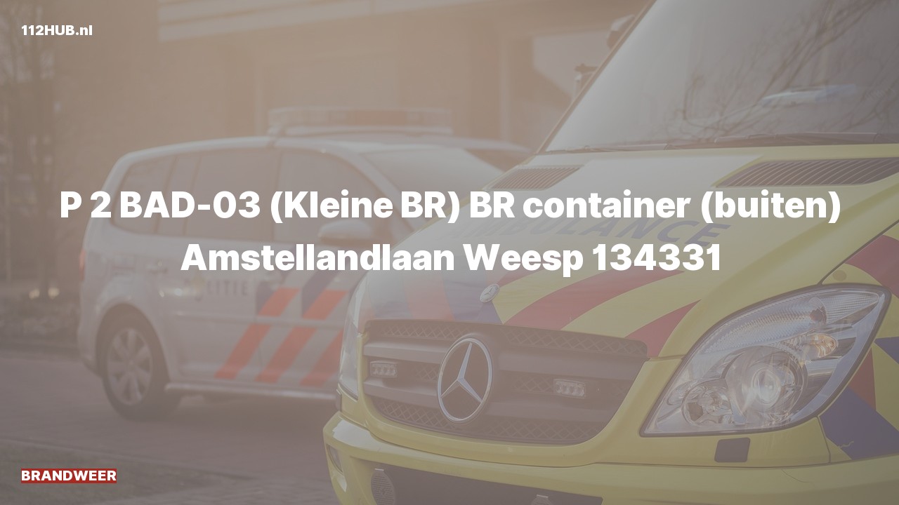Deelafbeelding voor Brandweer met gepaste spoed naar de Amstellandlaan in Weesp.
