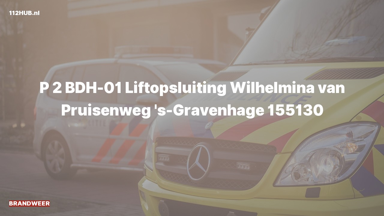 Deelafbeelding voor Brandweer met gepaste spoed naar de Wilhelmina van Pruisenweg in 's-Gravenhage.