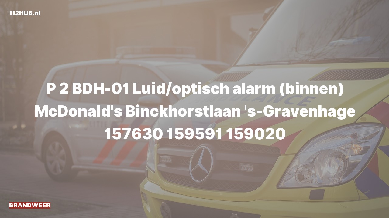 Deelafbeelding voor De brandweer is met gepaste spoed uitgerukt naar de Binckhorstlaan in 's-Gravenhage