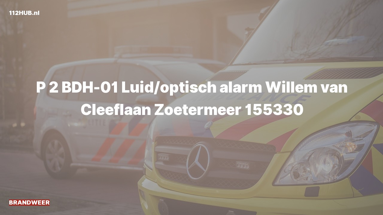 Deelafbeelding voor Brandweer met gepaste spoed naar de Willem van Cleeflaan in Zoetermeer.