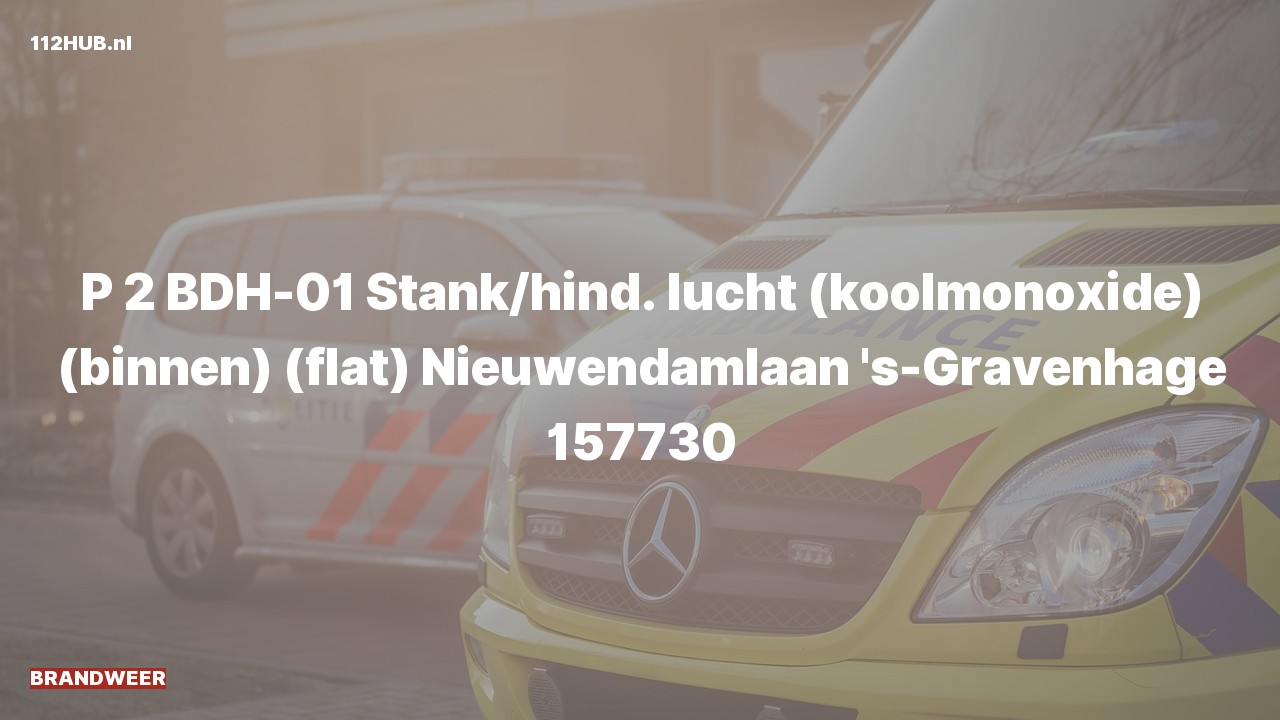 Deelafbeelding voor Brandweer met gepaste spoed voor gaslucht binnen naar de Nieuwendamlaan in 's-Gravenhage.