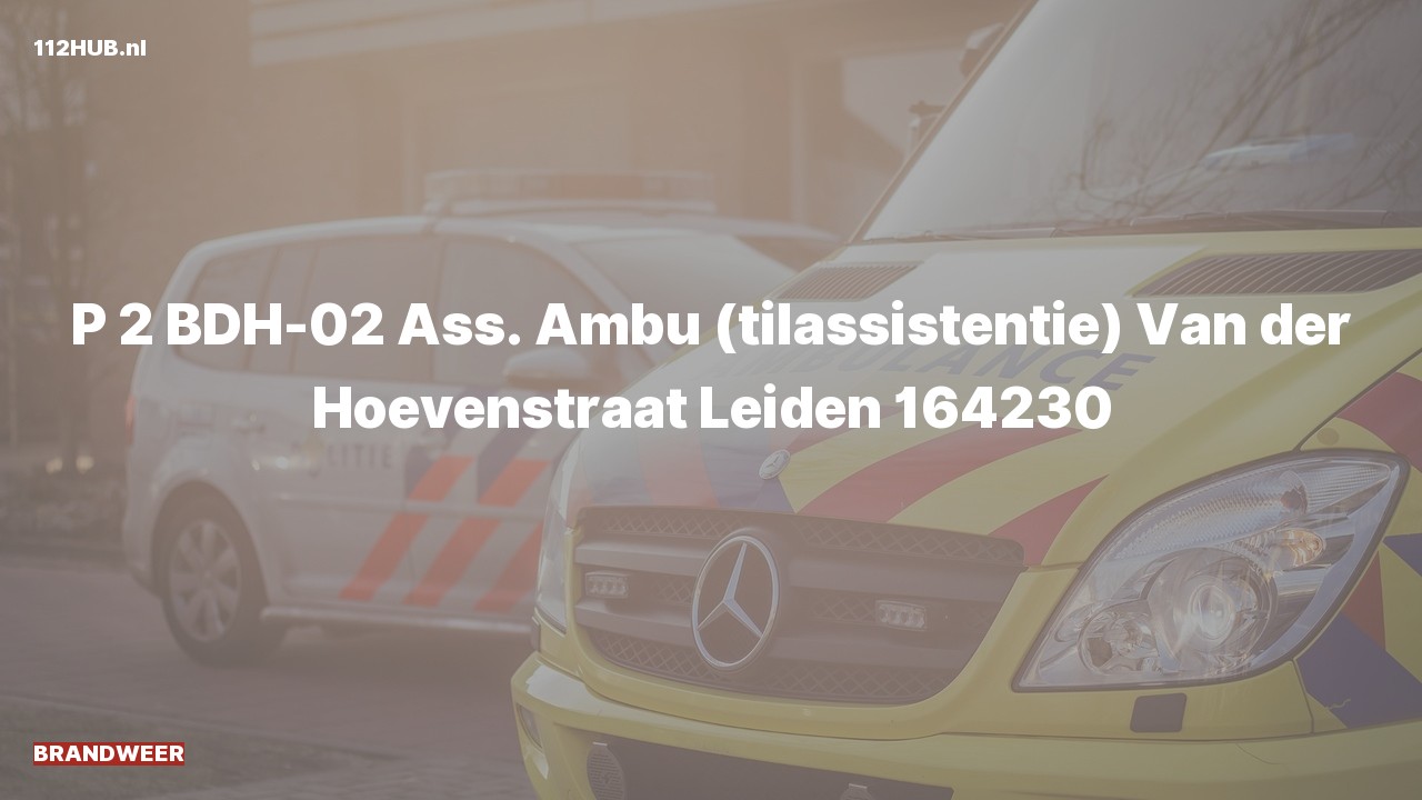 Deelafbeelding voor De brandweer is met gepaste spoed uitgerukt voor ambulance-assistentie naar de Van der Hoevenstraat in Leiden