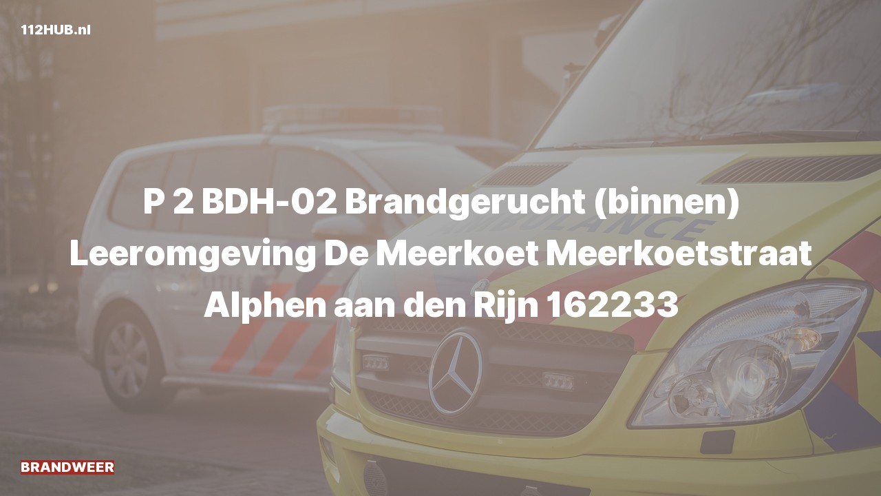 Deelafbeelding voor De brandweer is met gepaste spoed uitgerukt voor een brandgerucht naar de Meerkoetstraat in Alphen aan den Rijn