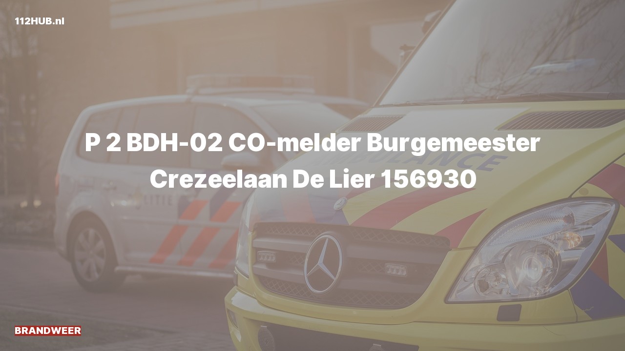 Deelafbeelding voor De brandweer is met gepaste spoed uitgerukt voor een CO-melder