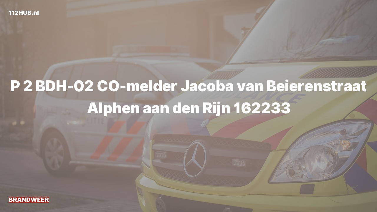 Deelafbeelding voor Brandweer met gepaste spoed voor CO-melder naar de Jacoba van Beierenstraat in Alphen aan den Rijn.