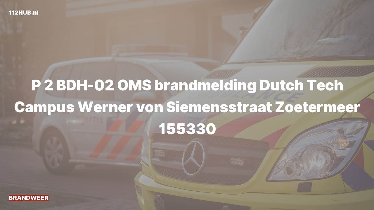 Deelafbeelding voor Brandweer met gepaste spoed voor automatische brandmelding naar de Werner von Siemensstraat in Zoetermeer.
