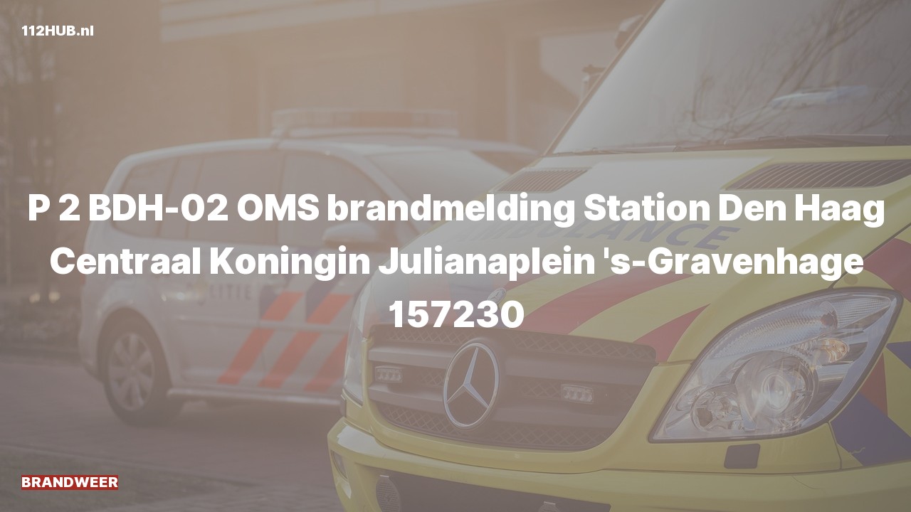 Deelafbeelding voor Brandweer met gepaste spoed voor automatische brandmelding naar de Koningin Julianaplein in 's-Gravenhage.
