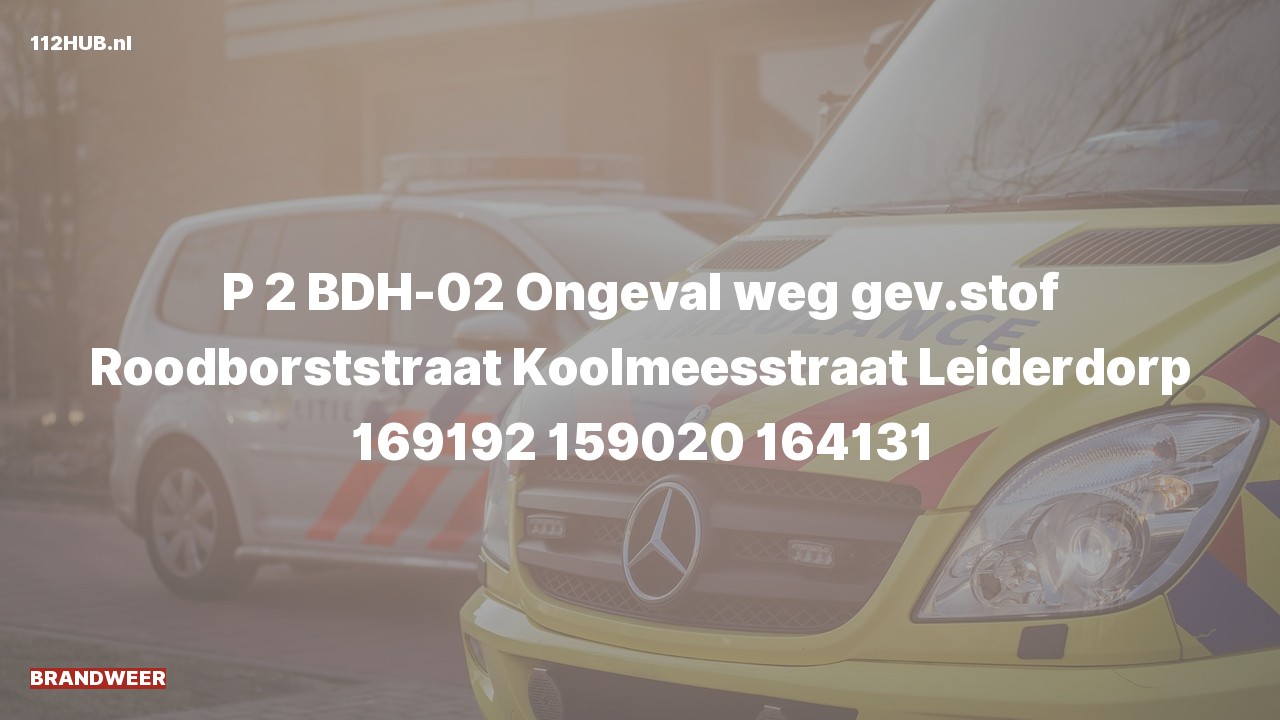 Deelafbeelding voor Brandweer met gepaste spoed voor verkeersongeval naar de Koolmeesstraat in Leiderdorp.