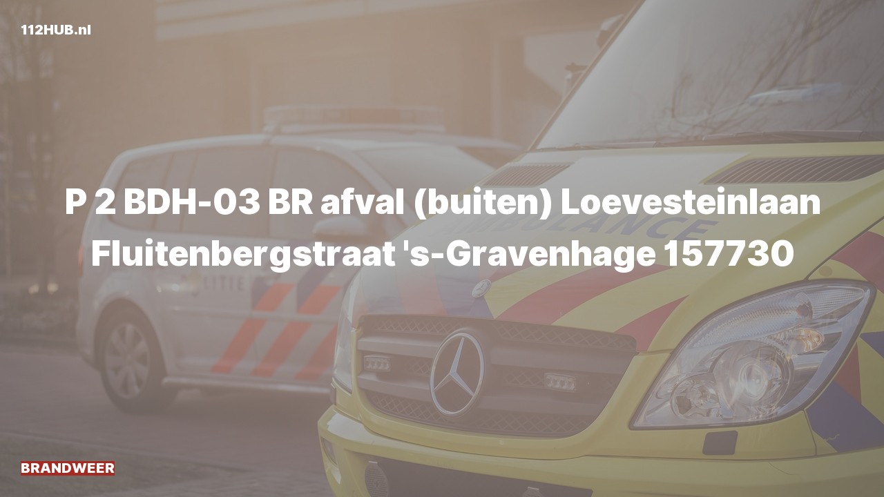 Deelafbeelding voor Brandweer met gepaste spoed naar de Fluitenbergstraat in 's-Gravenhage.