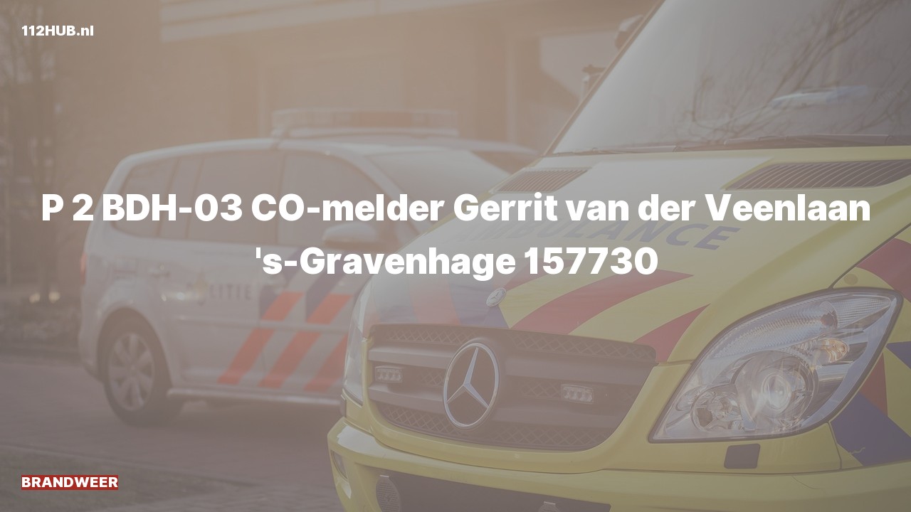 Deelafbeelding voor De brandweer is met gepaste spoed uitgerukt voor een CO-melder naar de Gerrit van der Veenlaan in 's-Gravenhage