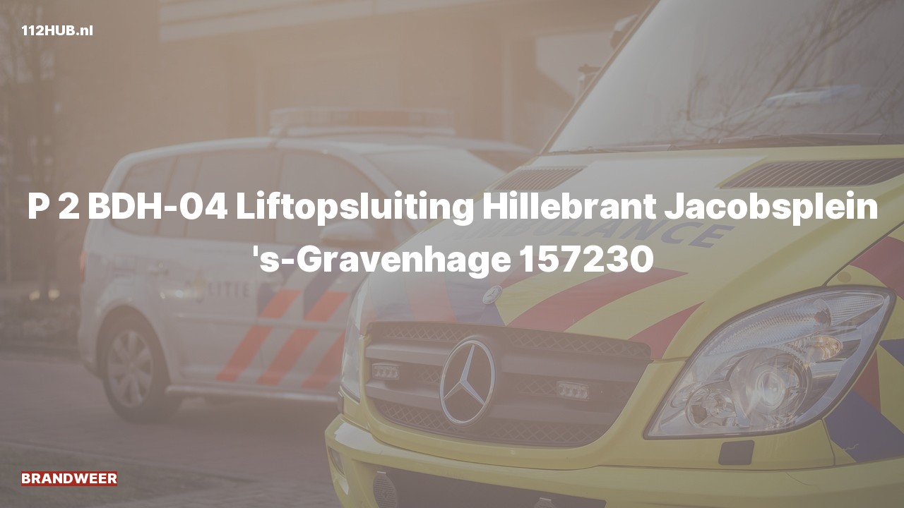Deelafbeelding voor Brandweer met gepaste spoed naar de Hillebrant Jacobsplein in 's-Gravenhage.