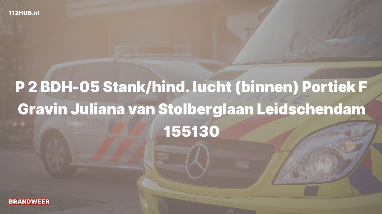 Deelafbeelding voor Brandweer met gepaste spoed voor gaslucht binnen naar de Gravin Juliana van Stolberglaan in Leidschendam.