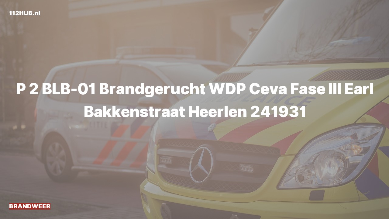 Deelafbeelding voor Brandweer met gepaste spoed voor brandgerucht naar de Earl Bakkenstraat in Heerlen.