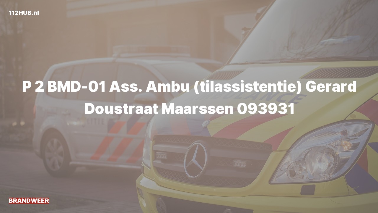 Deelafbeelding voor Brandweer met gepaste spoed voor ambulance-assistentie naar de Gerard Doustraat in Maarssen.
