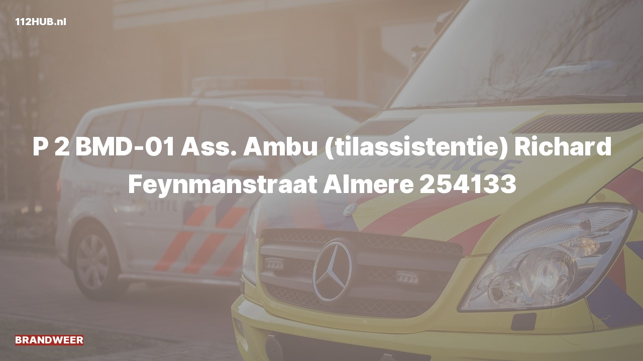 Deelafbeelding voor De brandweer is met gepaste spoed uitgerukt voor ambulance-assistentie naar de Richard Feynmanstraat in Almere