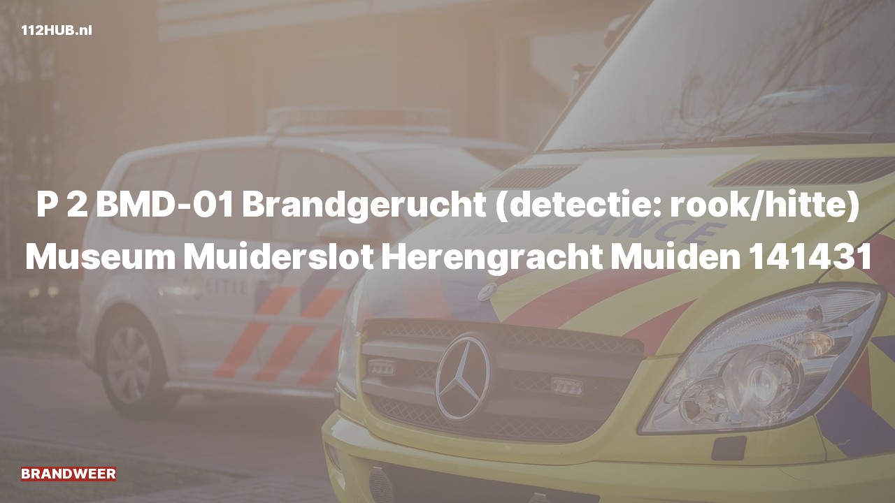 Deelafbeelding voor Brandweer met gepaste spoed voor brandgerucht naar de Herengracht in Muiden.