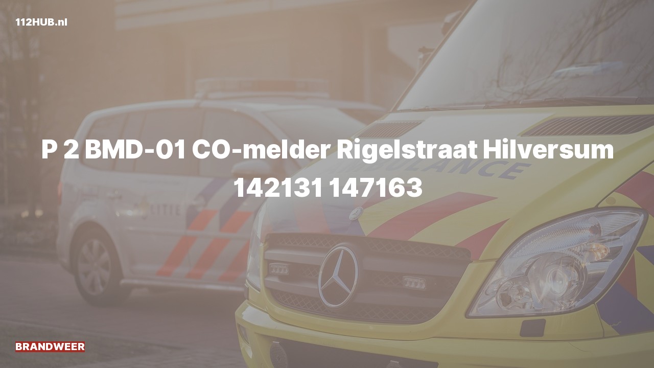 Deelafbeelding voor Brandweer met gepaste spoed voor CO-melder naar de Rigelstraat in Hilversum.
