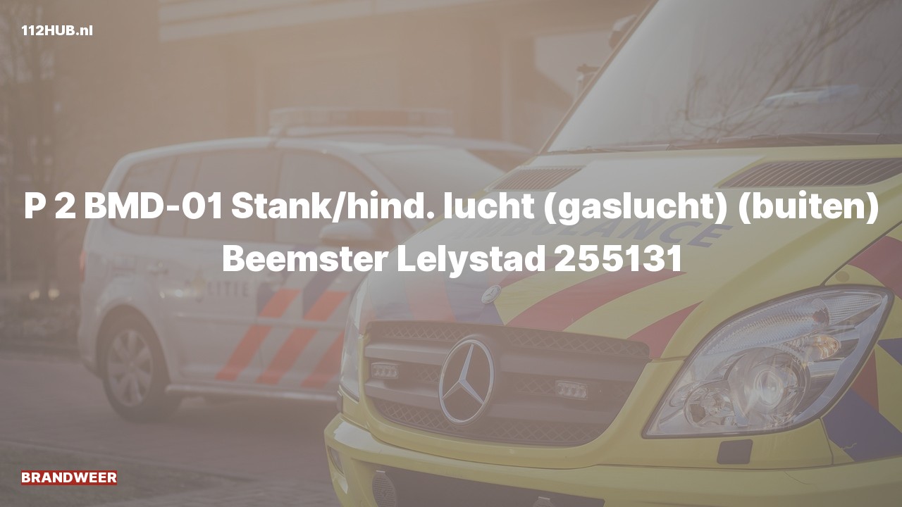 Deelafbeelding voor De brandweer is met gepaste spoed uitgerukt voor stank of gaslucht naar de Beemster in Lelystad