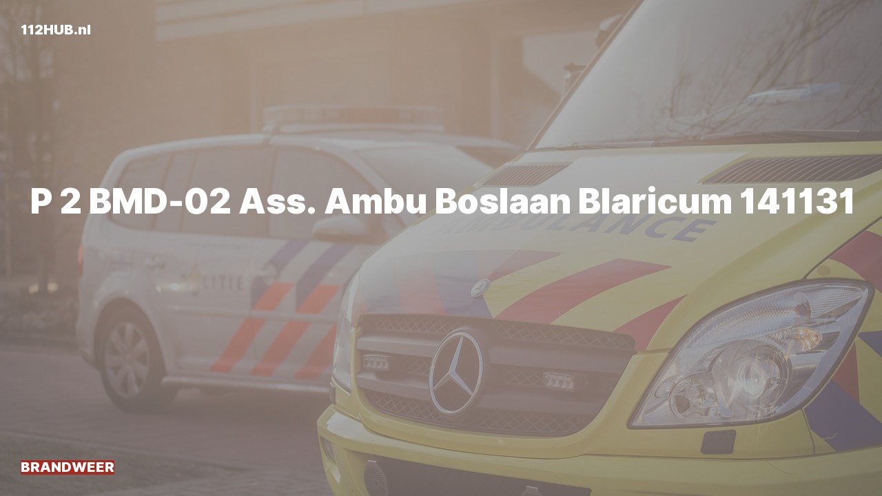 Deelafbeelding voor Brandweer met gepaste spoed voor ambulance-assistentie naar de Boslaan in Blaricum.