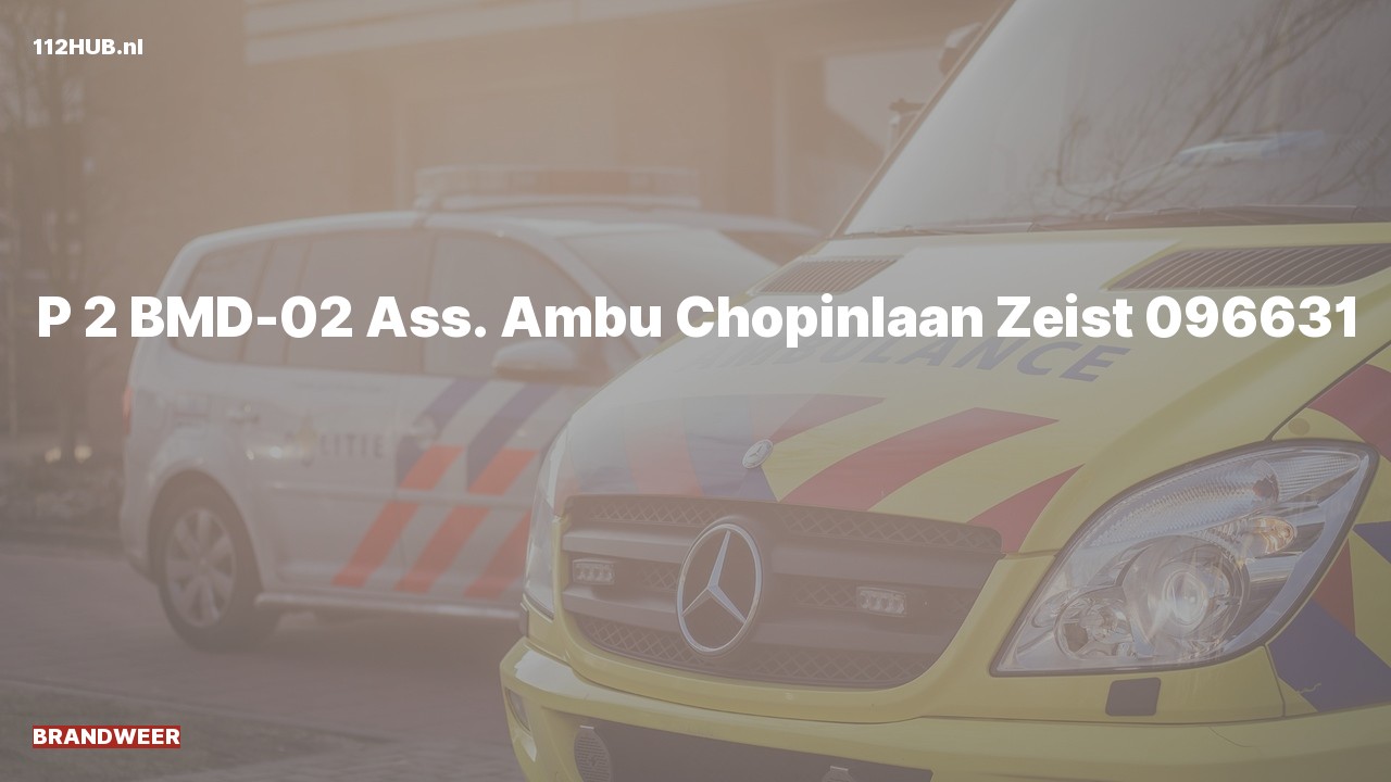 Deelafbeelding voor Brandweer met gepaste spoed voor ambulance-assistentie naar de Chopinlaan in Zeist.
