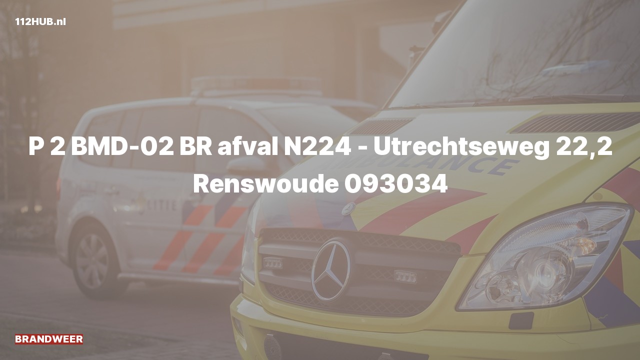 Deelafbeelding voor Brandweer met gepaste spoed op de N224 bij hectometerpaaltje 22.2.