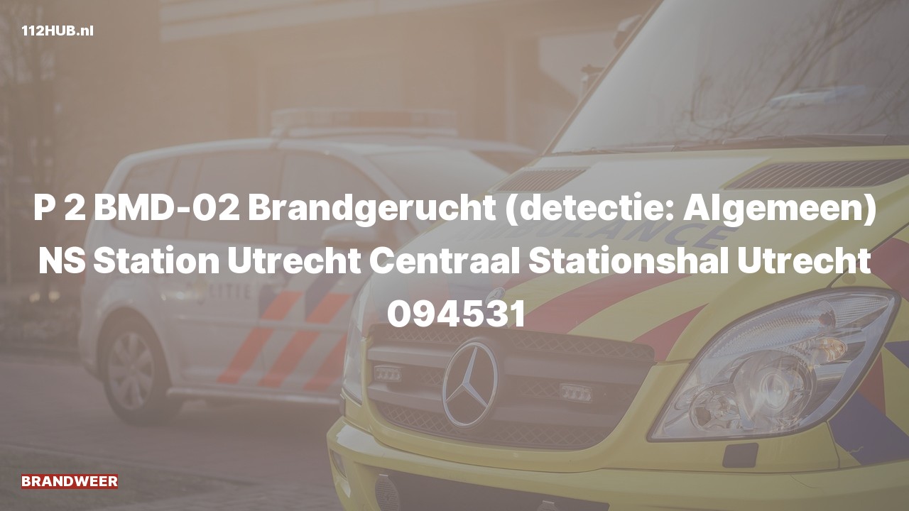 Deelafbeelding voor De brandweer is met gepaste spoed uitgerukt voor een brandgerucht naar de Stationshal in Utrecht