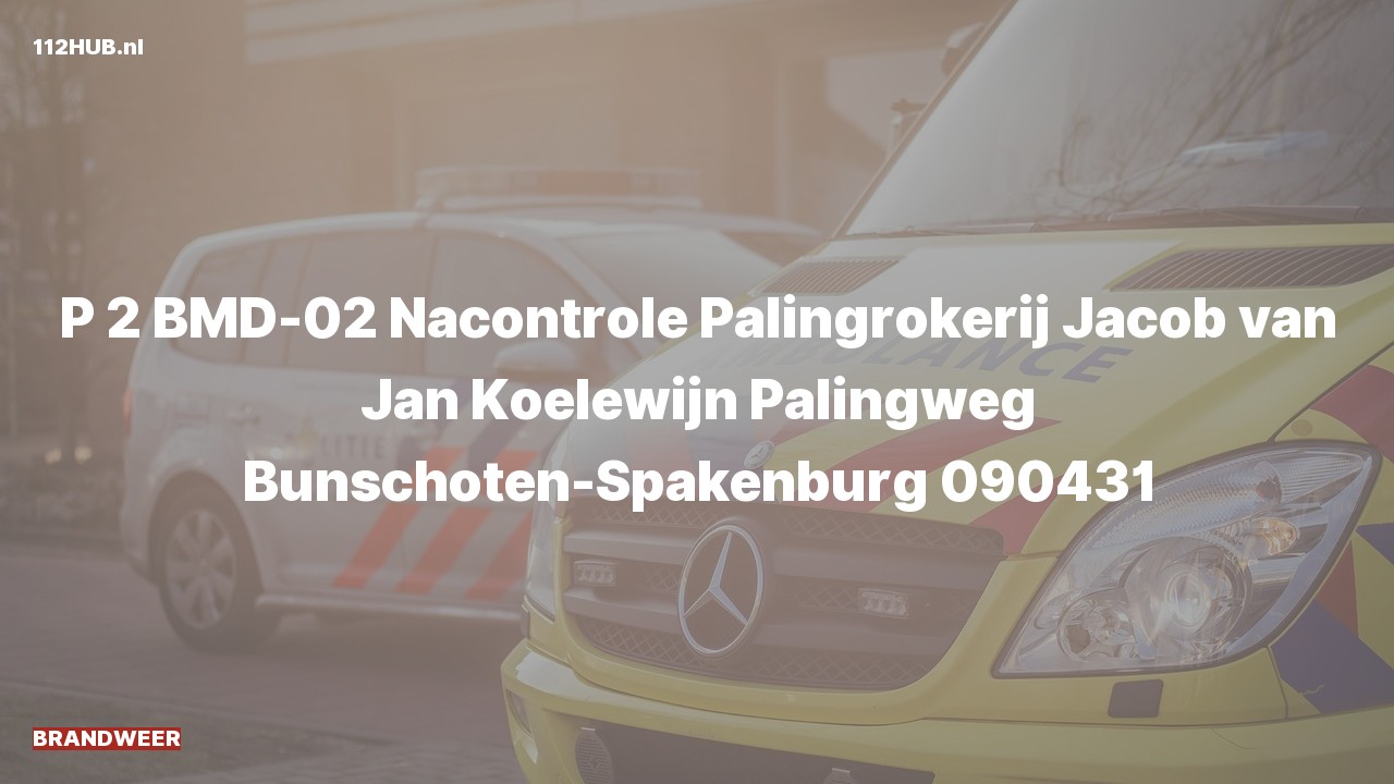 Deelafbeelding voor De brandweer is met gepaste spoed uitgerukt naar de Palingweg in Bunschoten-Spakenburg