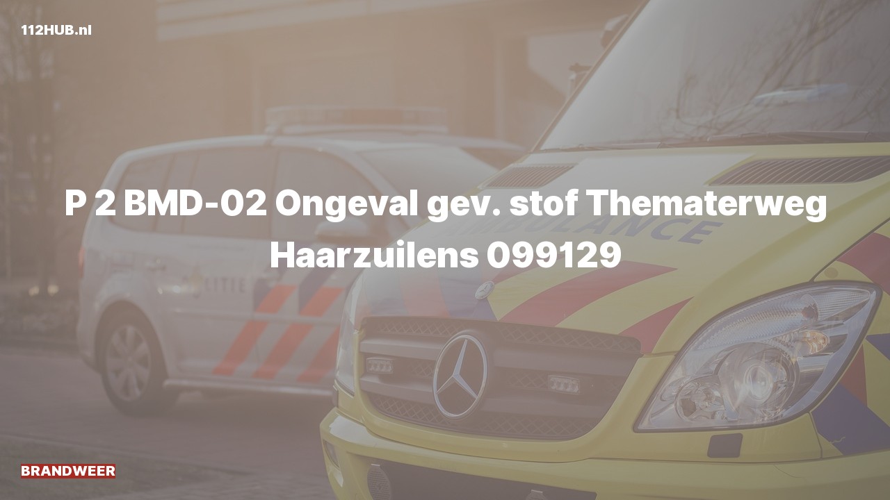 Deelafbeelding voor De brandweer is met gepaste spoed uitgerukt voor een ongeval naar de Thematerweg in Haarzuilens